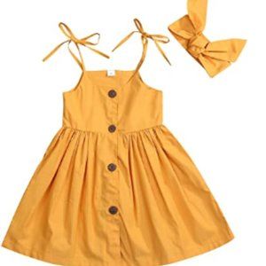 GRNSHTS Baby Girls Flower Print Buttons Dress